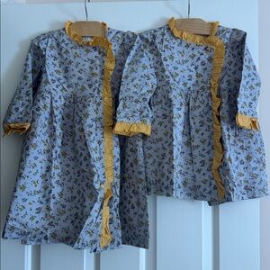 Oaks apparel fall/ autumn/ thanksgiving dress sister set
W/ mustard ruffle trim